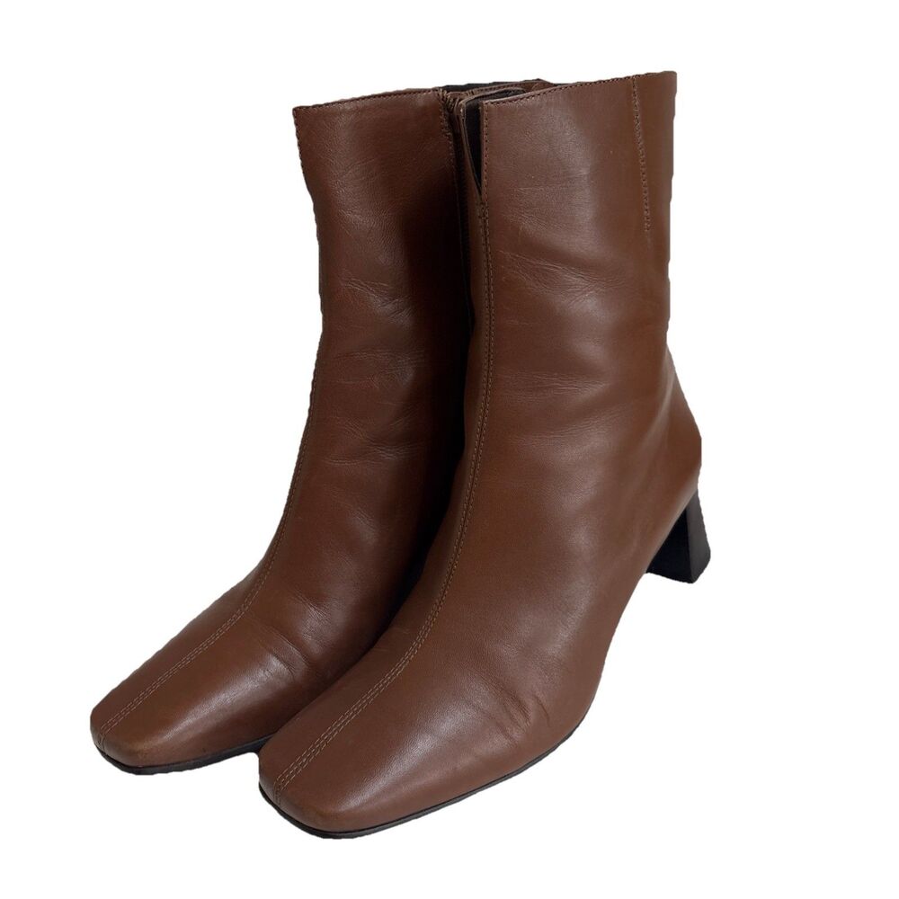 Etienne Aigner Brown Leather Ankle Boots